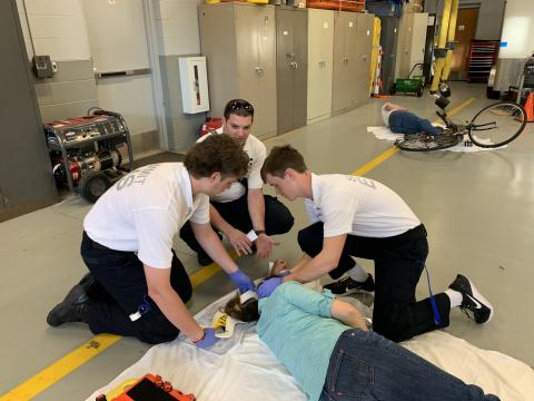 Summit First Aid Squad Junior Members treat a simulated patient